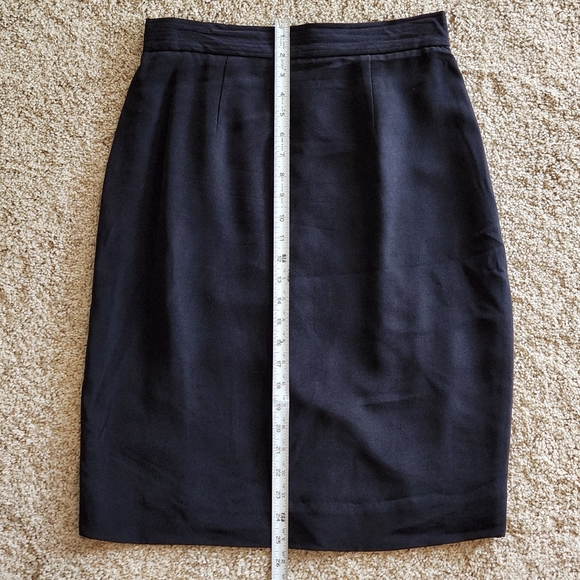 VTG Dana Buchman Classic Silk pencil skirt Size 12 Color black - Picture 4 of 10